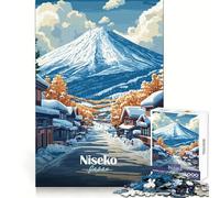 Puzzle Niseko Japon Paysage d'hiver 1000 pièces Puzzle pour Adultes Jeu de réflexion Loisirs et Divertissement Qualité supérieure Joli présent (50x75cm)