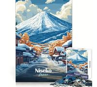 Puzzle Niseko Paysage d'hiver du Japon pour Adolescents 1000 pièces Jeu de logique et de réflexion Jeu apaisant Découpe précise Cadeau de Noël (38x26cm)
