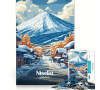 Puzzle Niseko Paysage d'hiver du Japon pour Adolescents 1000 pièces Jeu de logique et de réflexion Jeu apaisant Découpe précise Cadeau de Noël (38x26cm)