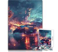 Puzzle Nissan R Rouge Lave Lueur 1000 pièces - Jeu d'éveil ludique - Cadeau Unique pour Les fêtes - Dimensions 38x26cm