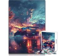 Puzzle Nissan R Rouge Lave Lueur 1000 pièces pour Adultes - Jeu interactif de logique et de réflexion - Idée Cadeau Unique et mémorable - Dimensions 38x52cm