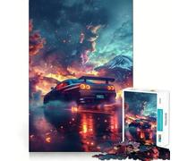 Puzzle Nissan R Rouge Lave Luminescente 1000 Pièces pour Adolescents Jeu de Réflexion Design Amusant et Paisible Cadeau Unique (38x26cm)