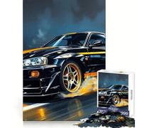 Puzzle Nissan Skyline GT-R R Drift Difficile pour Adultes 1000 Pièces Jeu de mémoire Facile à Assembler Cadeau Artistique (38x26cm)