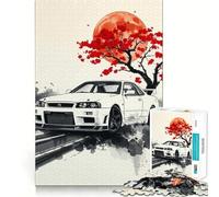 Puzzle Nissan Skyline GT-R R Hard pour Adultes, 1000 pièces, Jeu Intelligent, à Assembler soi-même, (38x26cm)