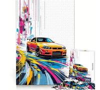 Puzzle Nissan Skyline R Art Abstrait pour Adolescents 1000 pièces Jeu Intelligent à Partager en Famille Motif à Assembler Choix du Père Noël (38x26cm)
