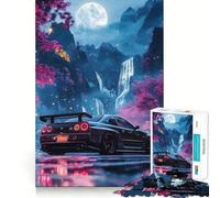 Puzzle Nissan Skyline R dans Un Paysage onirique, 1000 pièces, Jeu de réflexion apaisant, découpe de précision, pièce de Collection (38x26cm)