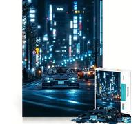 Puzzle Nissan Skyline R de Nuit à Tokyo, 1000 pièces, Difficile, pour Adultes, Puzzle de mémoire Facile à Assembler, Cadeau Artistique (50x75cm)