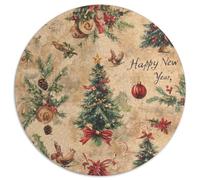 Puzzle Noël Rétro 1000 pièces Puzzle Rond Brindilles de Pin et Baies Défi Haute Difficulté pour Jeu Familial et Idée Cadeau d’Anniversaire pour Amis 1000pcs (67,5x67,5cm)