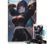 Puzzle Noir Assassin 1000 pièces pour Adolescents, Puzzle de mémoire, lumière relaxante, Image à Assembler, Cadeau Exquis (38x52cm)