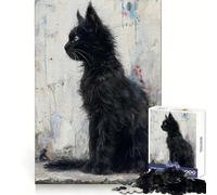 Puzzle Noir Feline Grace 1000 pièces pour Adolescents Jeu de logique Clair, léger et Relaxant Découpe Parfaite (38x52cm)