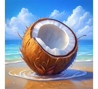 Puzzle Noix de Coco Fruit Tropical pour Adultes 500 pièces, Artistique 45x45cm Puzzle de Bricolage pour Décoration de la Maison, Jeu éducatif Challenge Toy, Puzzles pour Adultes Enfants