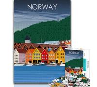 Puzzle Norvège la Nuit, 1000 pièces, Affiche, Cadeau pour Adolescents, Jeu éducatif, défi, décoration d'intérieur Unique, 75x50cm