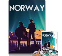 Puzzle Norvège pour Adolescents, 1000 pièces, Difficile à réaliser, mais Amusant et Humoristique, Cadeau d'anniversaire, décoration Murale, 38x26cm