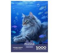 Puzzle Norwegian Forest Chat 1000 Pièces en Carton pour Adultes Jeu D’activité Intérieure Puzzle Chat Poisson Cadeau Enfant Home Decor 70x50cm/1000pcs
