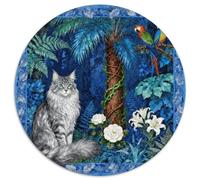 Puzzle Norwegian Forêt Chat 1000 Pièces pour Adultes Et Enfants, Jeu-éduChatif, Puzzles Jungle Bleue, Home Decor, Cadeau Enfant 1000pcs (67.5x67.5cm)