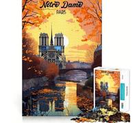 Puzzle Notre-Dame de Paris pour Adultes, 1000 pièces, Jeu de logique Solide, Simple et Amusant, découpe de précision, Cadeau de Noël (38x26cm)