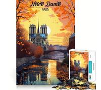 Puzzle Notre-Dame de Paris pour Adultes, 1000 pièces, stimule la mémoire, Passe-Temps à la Maison, Bords Nets, Cadeau élégant (50x75cm)