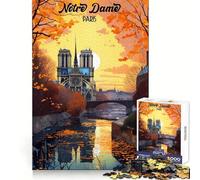 Puzzle Notre-Dame de Paris pour Adultes, 1000 pièces, stimule la mémoire, Passe-Temps à la Maison, Bords Nets, Cadeau élégant (50x75cm)