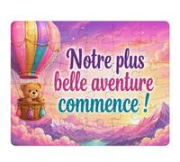 Puzzle Notre Plus Belle Aventure Commence ! | 30 Pièces 24 × 19 cm Carton Brillant 2 mm | Message à Reconstituer Annonce Surprise | Cadeau Anniversaire Noël
