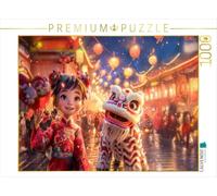 Puzzle · Nouvel an Chinois avec des lanternes en Forme de cerf-Volant et | une scène de filles en 3D · Une jeune fille en 3D vit une scène… · 1000 pièces · Format assemblé 64 × 48 cm · CALVENDO Puzzle