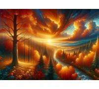 Puzzle Nuage de Bois dorés de 2000 Pièces pour Adultes, Puzzles 2000 pièces Adultes, Jigsaw Puzzle d'art pour Défi, Puzzles Coloré à Faire soi-même pour la Décoration de la Maison