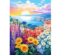Puzzle Nuage de la côte des Fleurs de 2000 Pièces pour Adultes, Puzzles 2000 pièces Adultes, Jigsaw Puzzle d'art pour Défi, Puzzles Coloré à Faire soi-même pour la Décoration de la Maison
