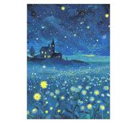 Puzzle Nuit Étoilée 1000 Pièces | 70 x 51 cm 1000 Pièces Pailleté Romantique Décoration d'Intérieur,Puzzle Romantique,pour Adultes Famille Bureau École Salle de Classe Maison Bureau de Table