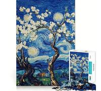 Puzzle Nuit étoilée Amandiers en Fleurs pour Adultes 1000 pièces Smart Reason Toy Group Joy Smooth Edge Fine Art Piece 50x75cm