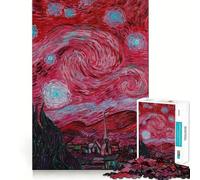 Puzzle Nuit étoilée Rouge pour Adolescents, 1000 pièces, renforce la mémoire, Simple et Amusant, de qualité supérieure, Cadeau mémorable 38x26cm