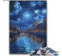Puzzle Nuit étoilée sur la Seine 2000 pièces pour Adolescents, Jouets éducatifs, Jeux Anti-Stress, Cadeaux du Père Noël Secret pour Les Adolescents de 14 Ans et Plus (70x100cm)