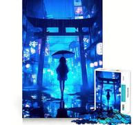 Puzzle Nuit pluvieuse au Japon 1000 pièces pour Adolescents, Jeu de logique, pièce de Collection découpée avec précision, idéal pour Les Moments de détente (50x75cm)