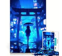 Puzzle Nuit pluvieuse au Japon pour Adolescents, 1000 pièces, Jeu de réflexion, évasion apaisante, Bords précis, Cadeau Exceptionnel (38x52cm)
