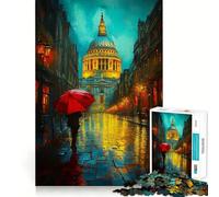 Puzzle Nuit pluvieuse Londres pour Adultes, 1000 pièces, Collection Joy Quality Edge Art, idéal pour développer Son Esprit (38x52cm)