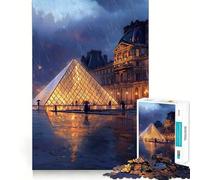 Puzzle Nuit pluvieuse Paris 1000 pièces pour Adultes, Jeu de réflexion, Divertissement paisible, pièce de Collection aux découpes soignées (50x75cm)