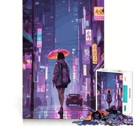 Puzzle Nuit pluvieuse Tokyo pour Adolescents, 1000 pièces, Jeu de réflexion, Jouet Relaxant, découpe soignée, Cadeau raffiné (50x75cm)