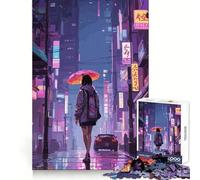 Puzzle Nuit pluvieuse Tokyo pour Adolescents, 1000 pièces, Jeu de réflexion, Jouet Relaxant, découpe soignée, Cadeau raffiné (50x75cm)