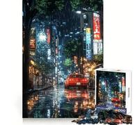 Puzzle Nuit pluvieuse Tokyo pour Adultes, 1000 pièces, Casse-tête et Passe-Temps Calme, Assemblage d'image, Joli Cadeau (38x52cm)