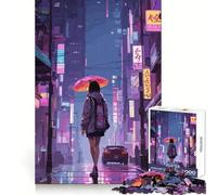 Puzzle Nuit pluvieuse Tokyo pour Adultes, 1000 pièces, Jeu de logique, Anti-Stress, découpe de précision, pour Les fêtes (38x52cm)