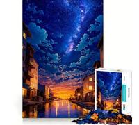 Puzzle Nuits Rurales au Japon pour Adolescents, 1000 pièces, stimule la mémoire, soulage la Tension, Bords Nets, Belle œuvre d'art (38x26cm)