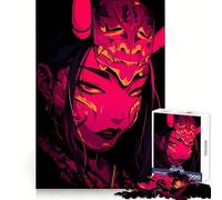 Puzzle numérique 1000 pièces Femme au Masque Oni pour Adolescents Idéal pour se concentrer, s'évader et trouver la Paix intérieure Cadeau attentionné (50x75cm)