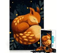 Puzzle numérique 1000 pièces Renard endormi pour Adolescents Jeu de logique Claire Passe-Temps Calme Découpe Parfaite Cadeau Classique 38x26cm