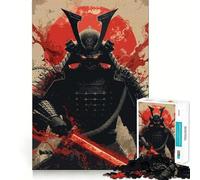 Puzzle numérique 1000 pièces représentant Un Guerrier samouraï à l'épée Rouge, idéal pour Adultes Jeu de logique Clair, Loisir Silencieux, découpe Parfaite, Cadeau élégant (50x75cm)