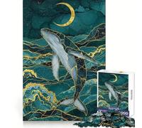 Puzzle numérique Baleine sous la Lune pour Adolescents, 1000 pièces, Facile à Assembler, Loisirs créatifs, découpe Impeccable, (38x26cm)