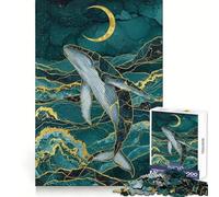 Puzzle numérique Baleine sous la Lune pour Adolescents, 1000 pièces, Facile à Assembler, Loisirs créatifs, découpe Impeccable, (50x75cm)