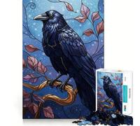 Puzzle numérique Corbeau sur Branche 1000 pièces pour Adolescents, Jeu de logique Fine, Loisirs faciles, Bords Nets, Cadeau de Festival (38x26cm)