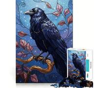 Puzzle numérique Corbeau sur Branche 1000 pièces pour Adultes Think Smart Toy Family Joy Découpe précise Pièce d'art de qualité (50x75cm)