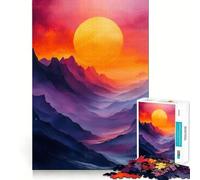 Puzzle numérique Coucher de Soleil sur Une chaîne de Montagnes pour Adultes, 1000 pièces, Jeu d'exercice Mental, détente, Design, Assemblage, Cadeau Exquis (38x26cm)