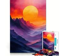 Puzzle numérique Coucher de Soleil sur Une chaîne de Montagnes pour Adultes, 1000 pièces, Jeu d'exercice Mental, détente, Design, Assemblage, Cadeau Exquis (38x52cm)