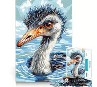 Puzzle numérique de 1000 pièces Autruche dans l'eau pour Adolescents, Stimulant la logique, Anti-Stress, Bords de qualité, Cadeau de Noël (38x52cm)