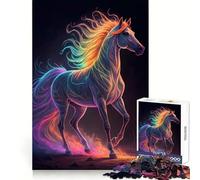 Puzzle numérique de 1000 pièces Cheval Arc-en-Ciel pour Adultes et Adolescents, Jeu d'adresse apaisant et Amusant, Bords Nets, pour Les fêtes (38x26cm)